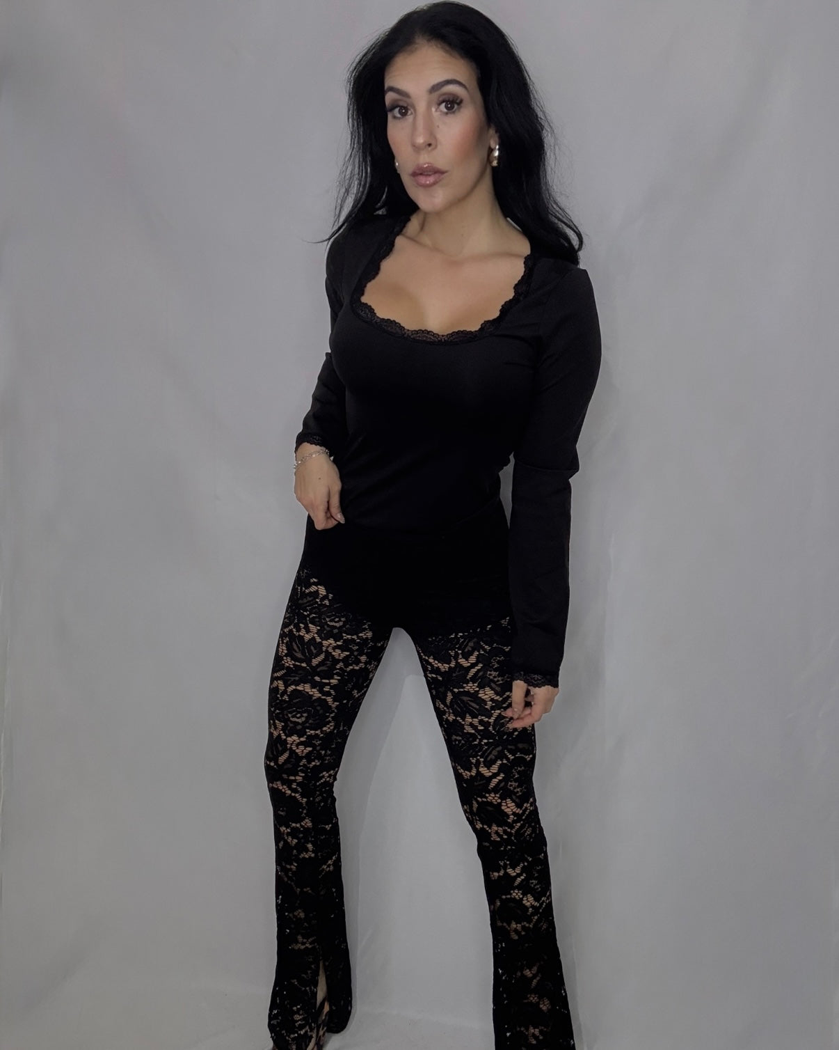 Pantalón encaje negro