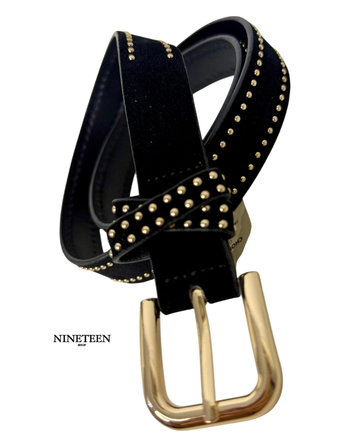 Cinturón tachuelas antelina negro