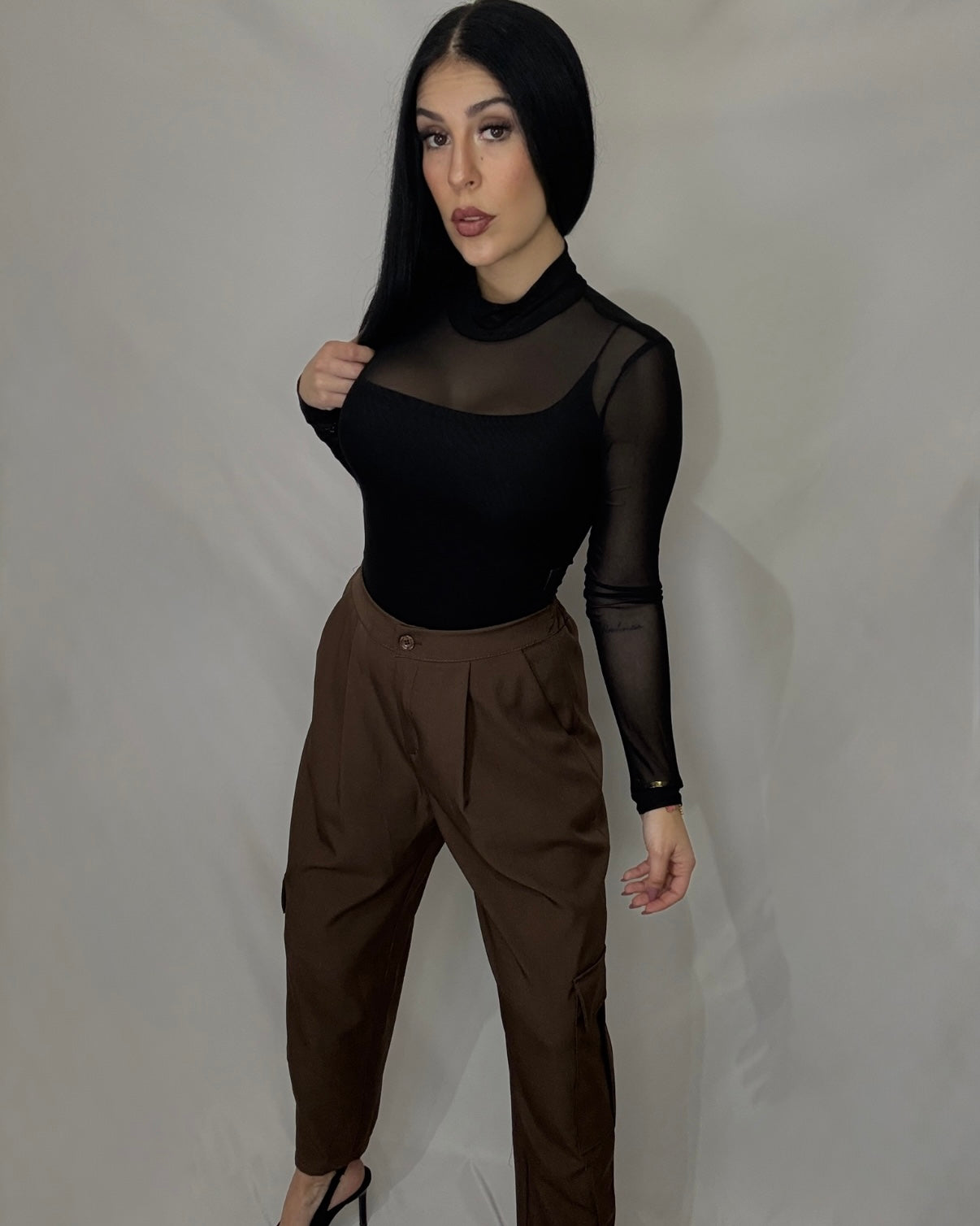 Pantalón bolsillo marrón