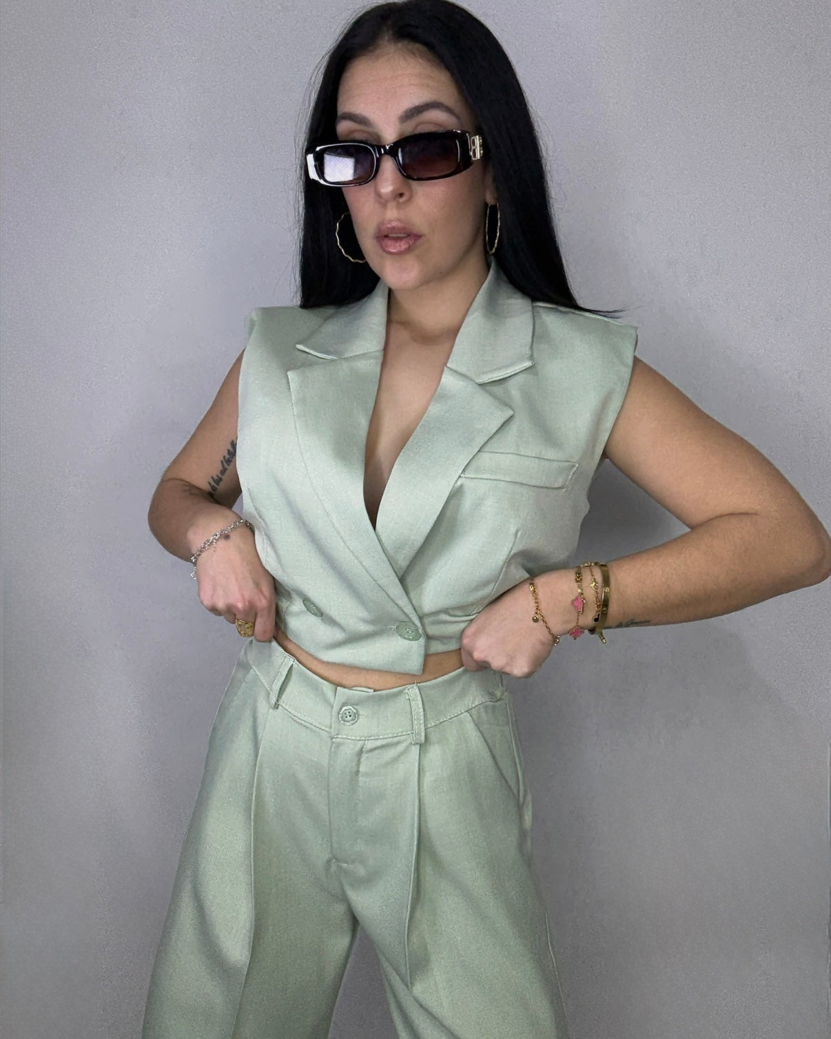 Conjunto Roma verde agua