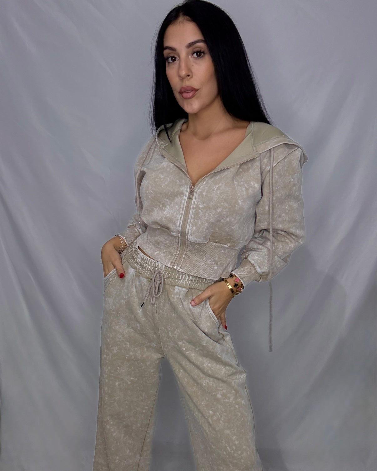 Chándal desgastado beige