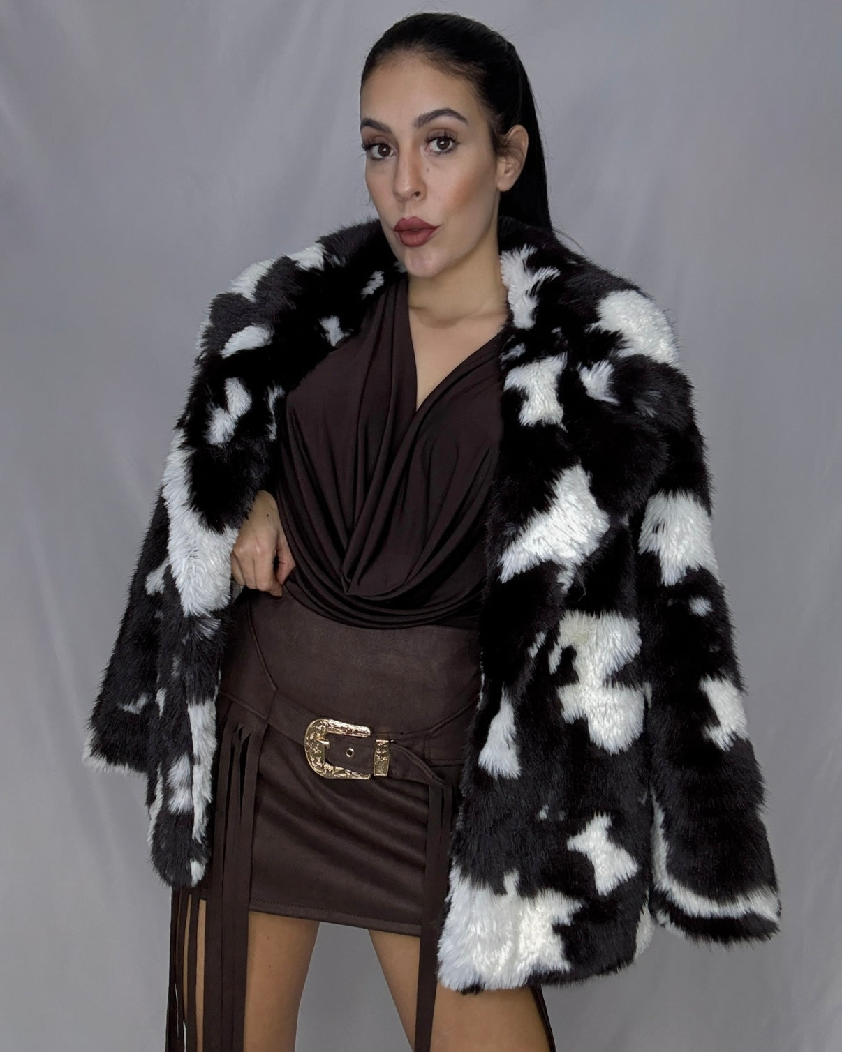 Falda antelina Sonia marrón