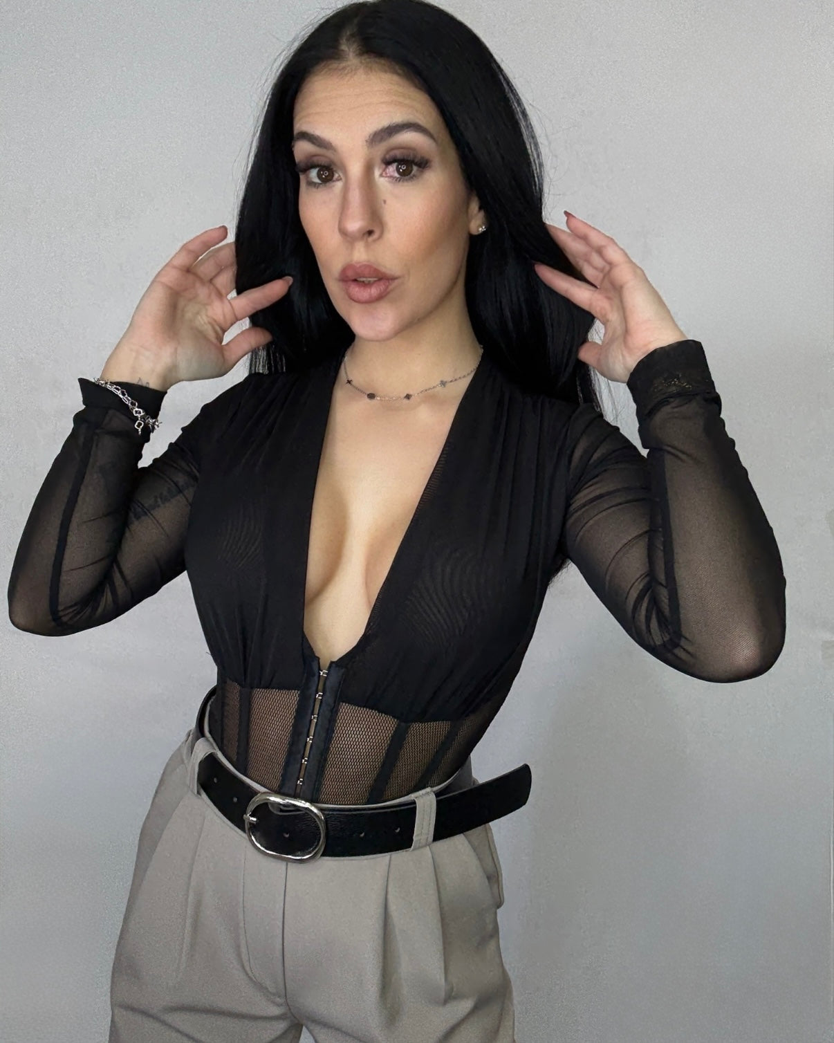 Body corsé María negro