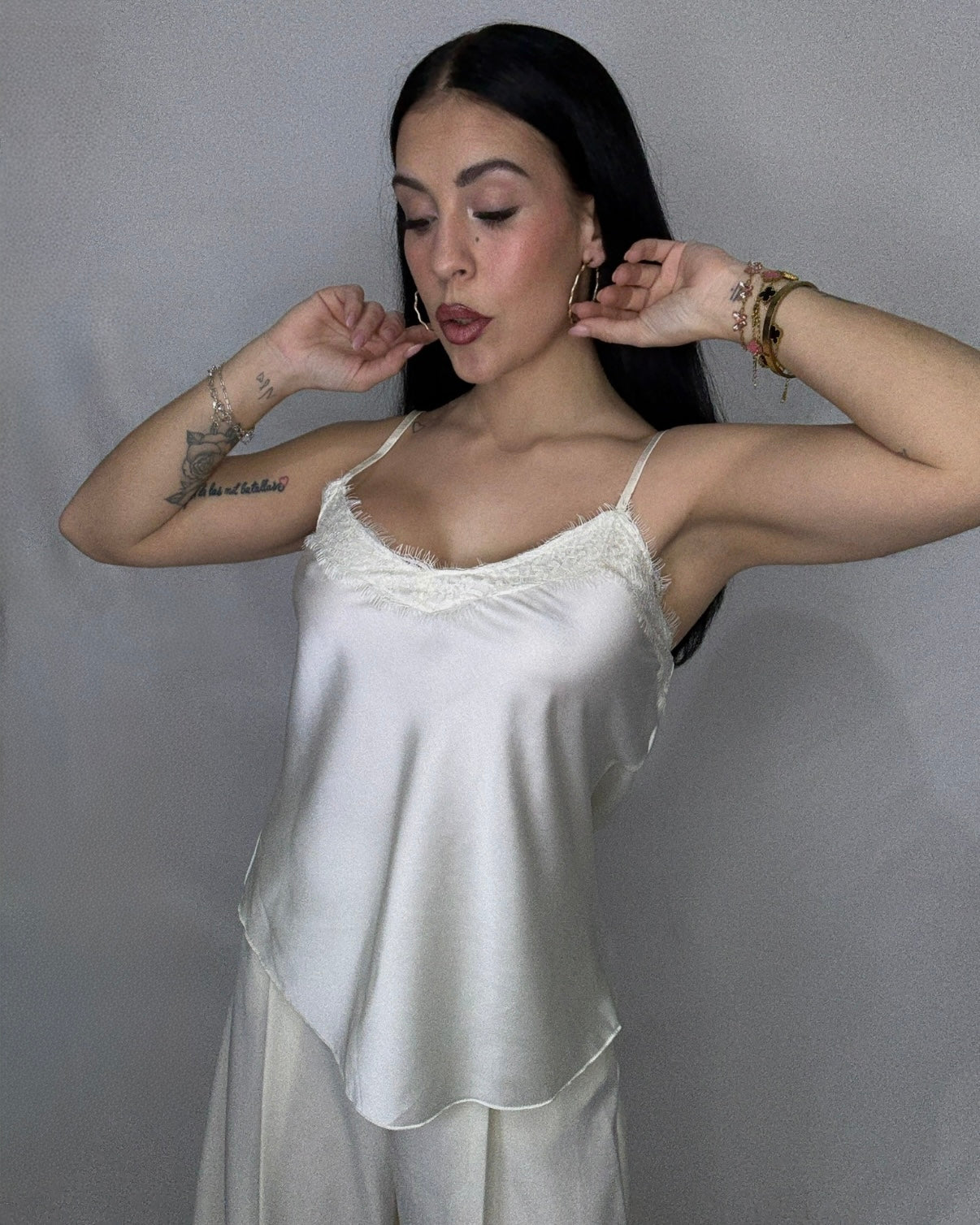 Blusa lencera blanco roto