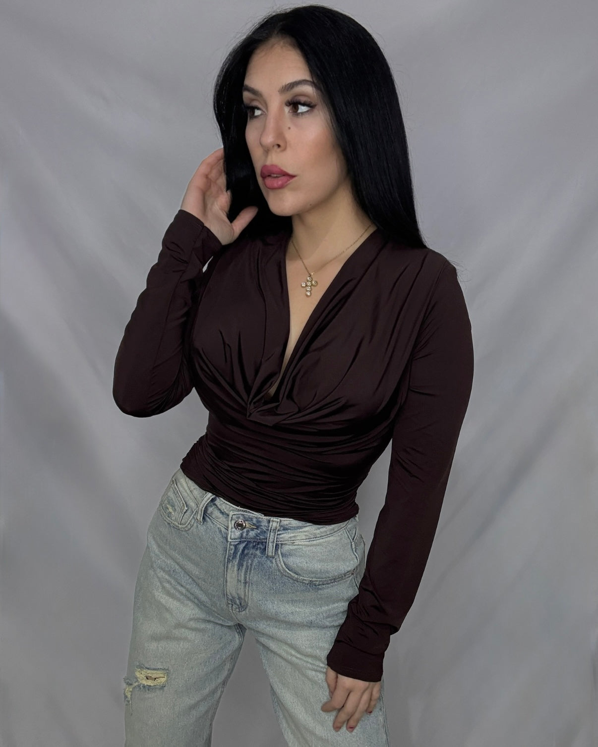 Top licra María marrón