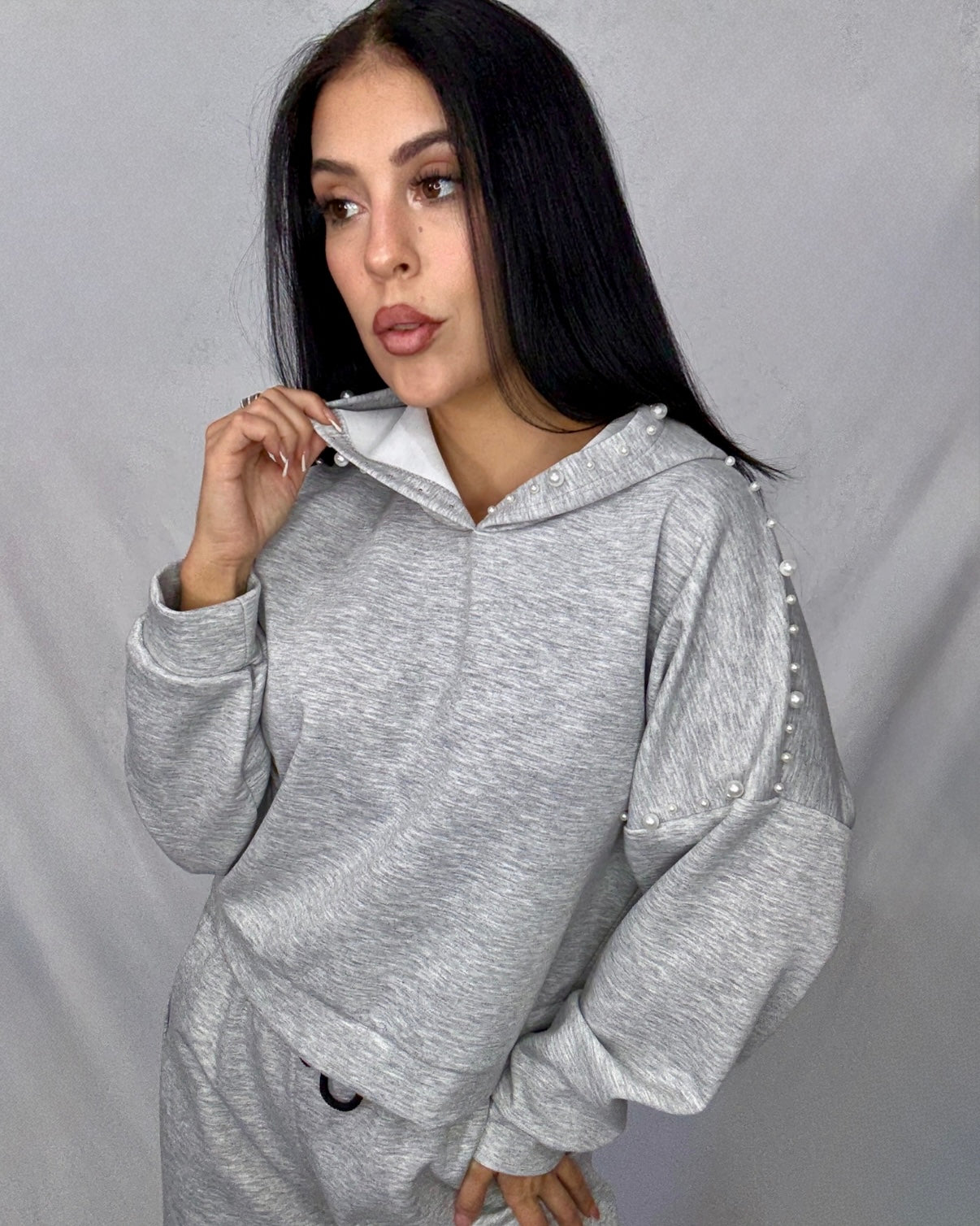 Sudadera perla gris