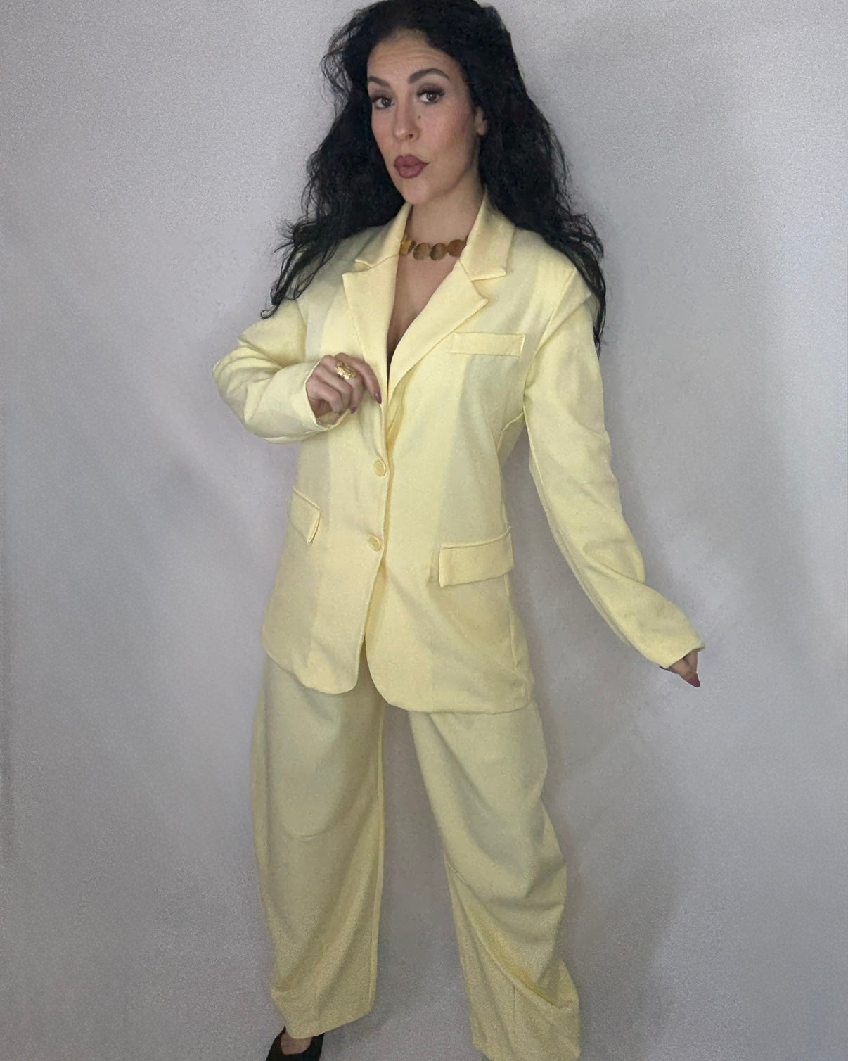 Pantalón traje Balloon amarillo
