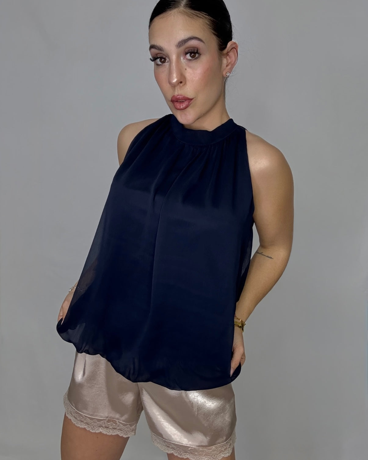Blusa tul azul marino