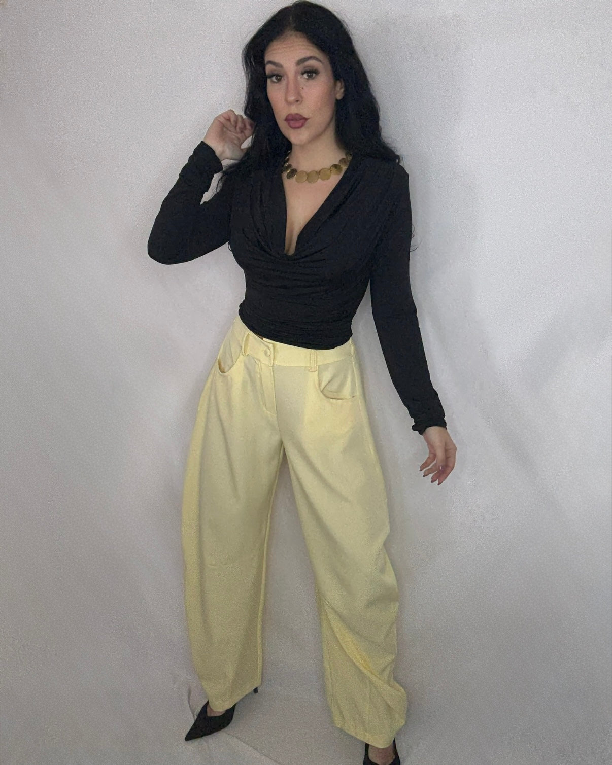 Pantalón traje Balloon amarillo