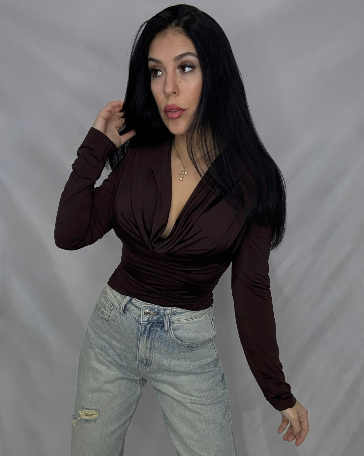 Top licra María marrón