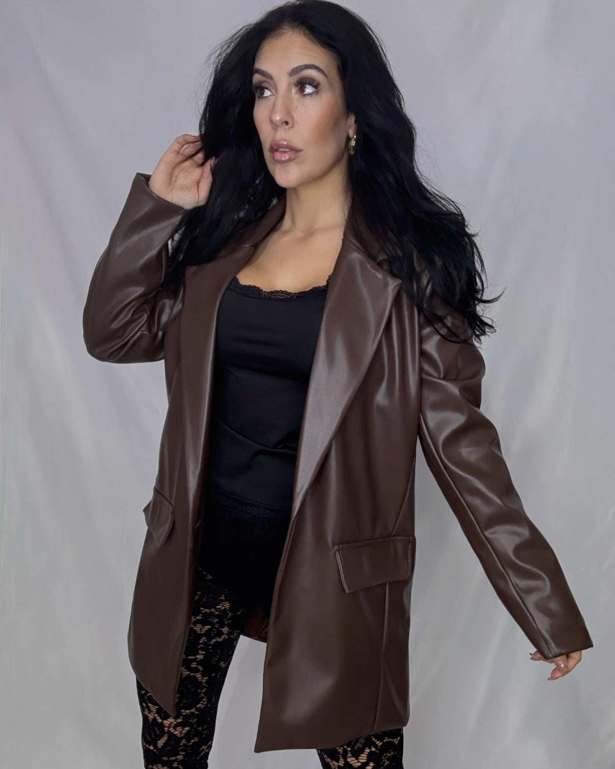 Blazer polipiel marrón