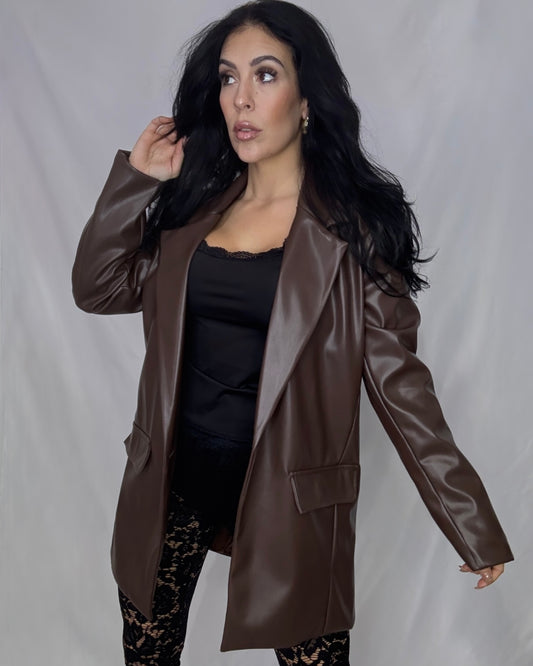 Blazer polipiel marrón