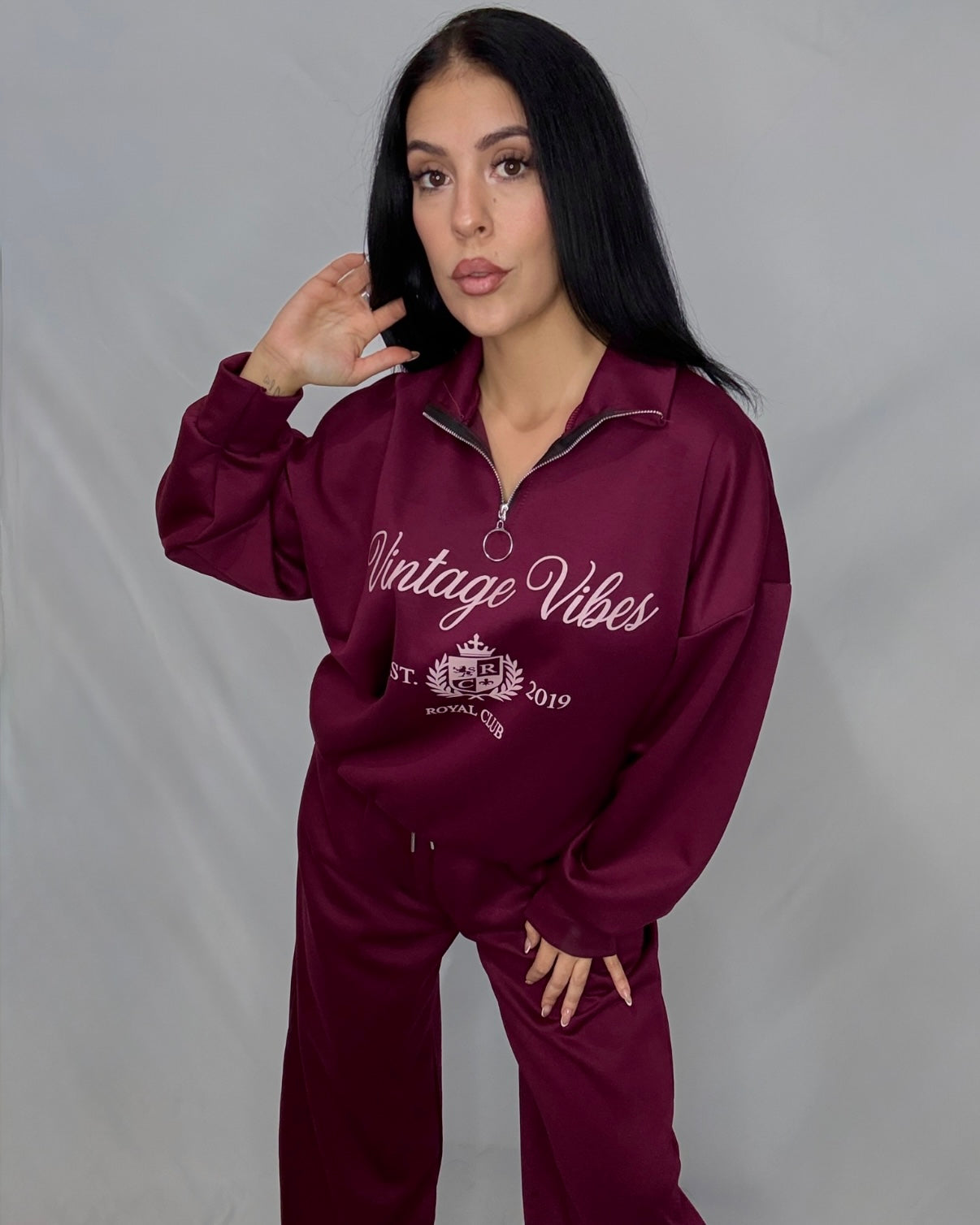 Conjunto Vintage Burdeos