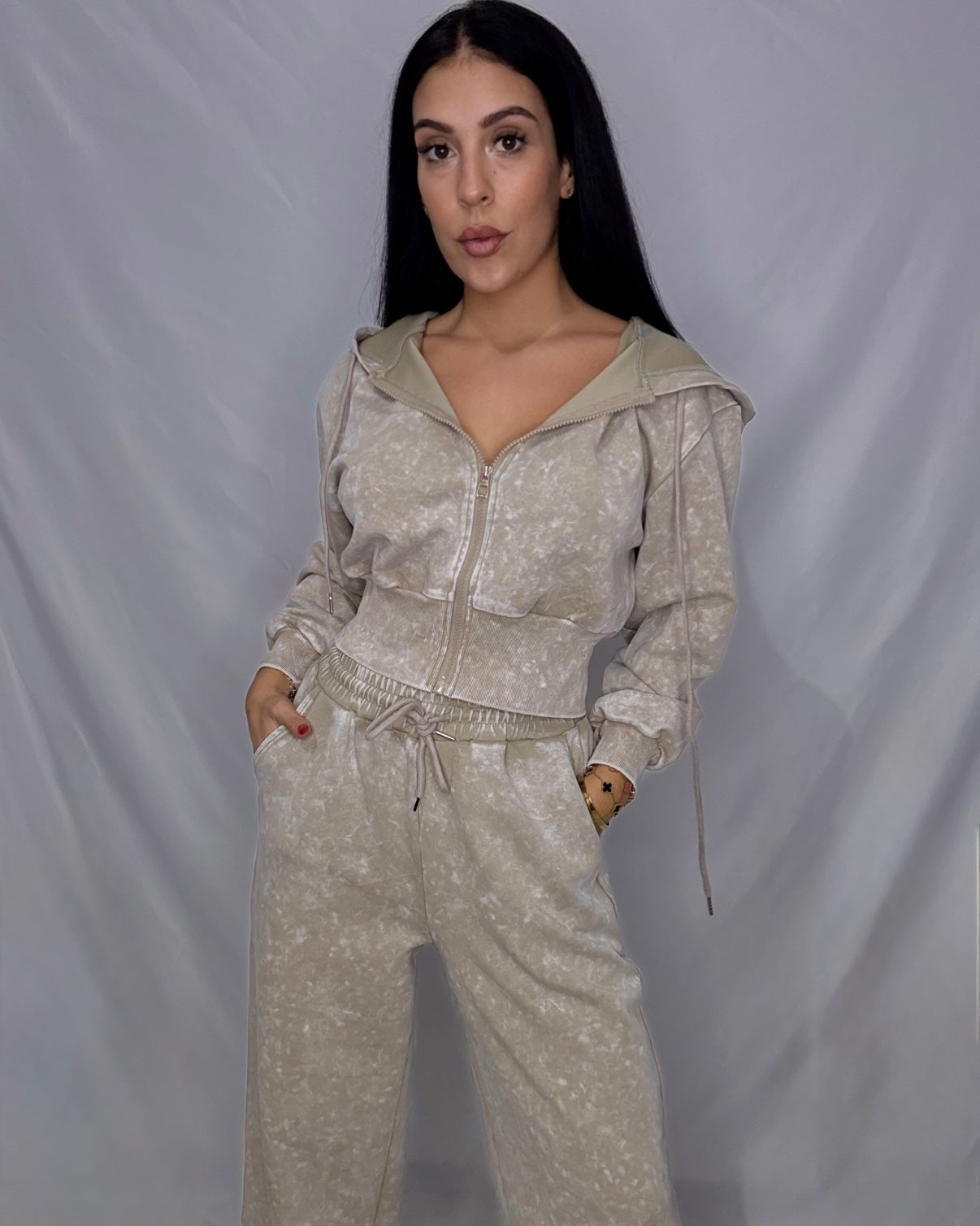 Chándal desgastado beige