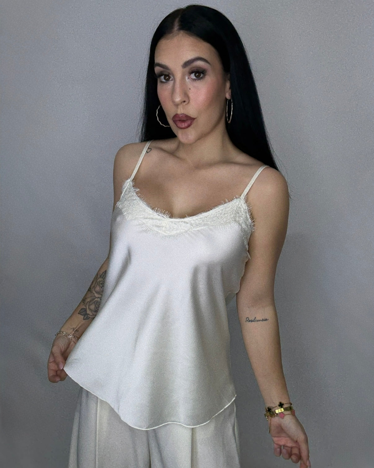 Blusa lencera blanco roto