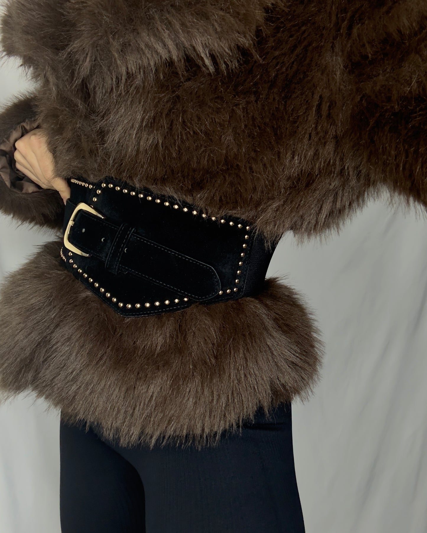 Maxi cinturón antelina negro