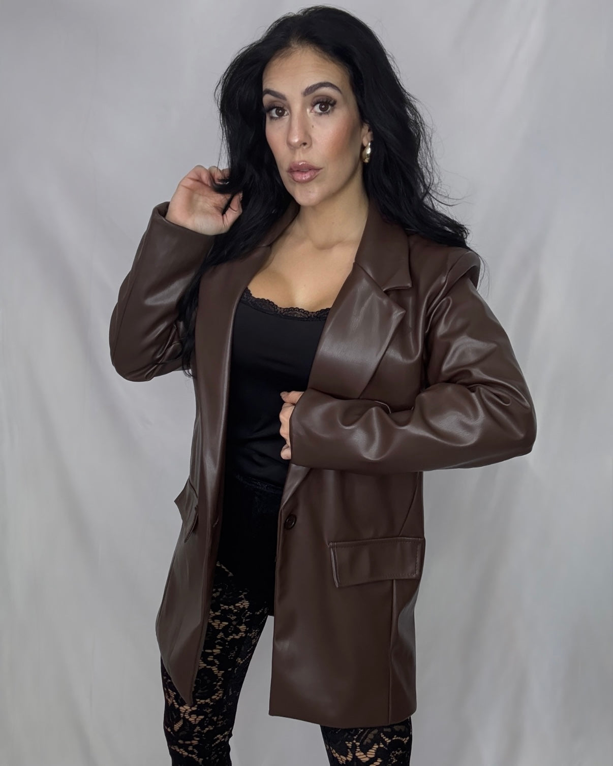 Blazer polipiel marrón