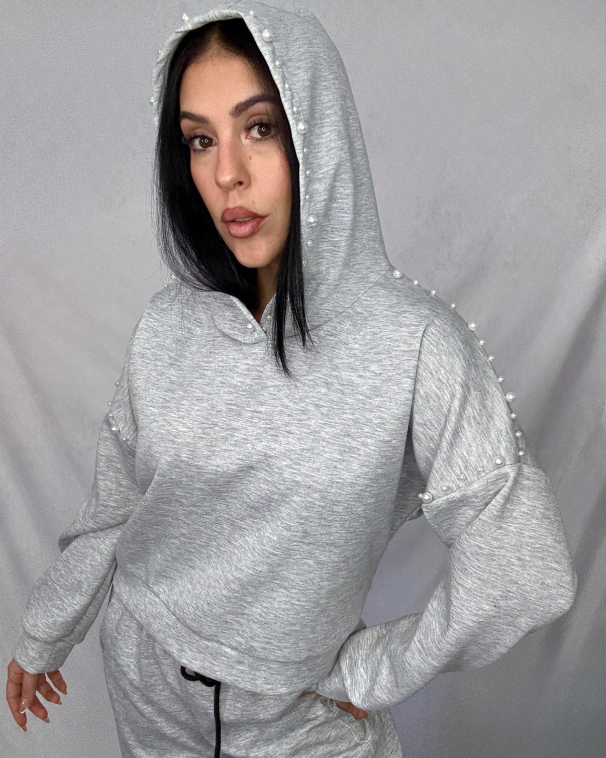 Sudadera perla gris