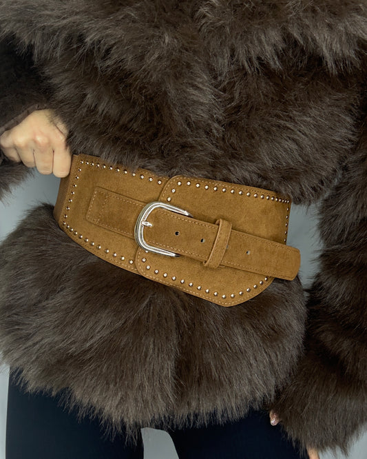 Maxi Cinturón antelina marrón