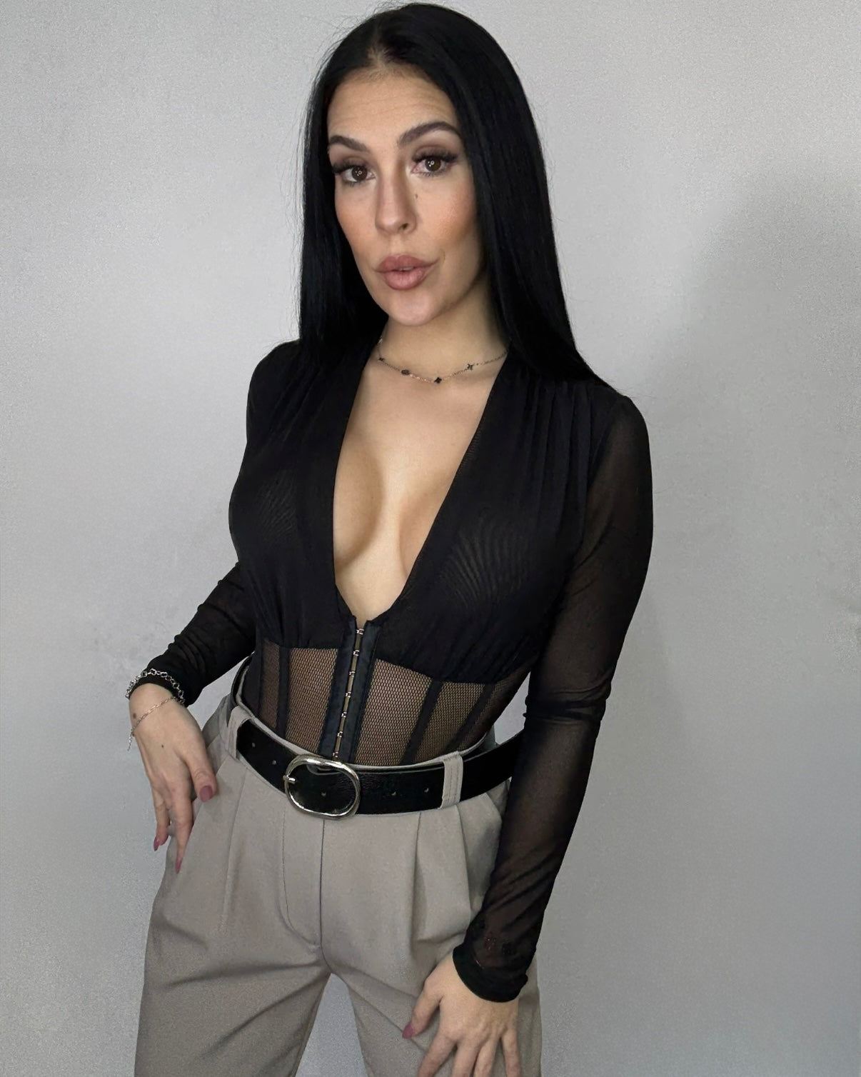 Body corsé María negro