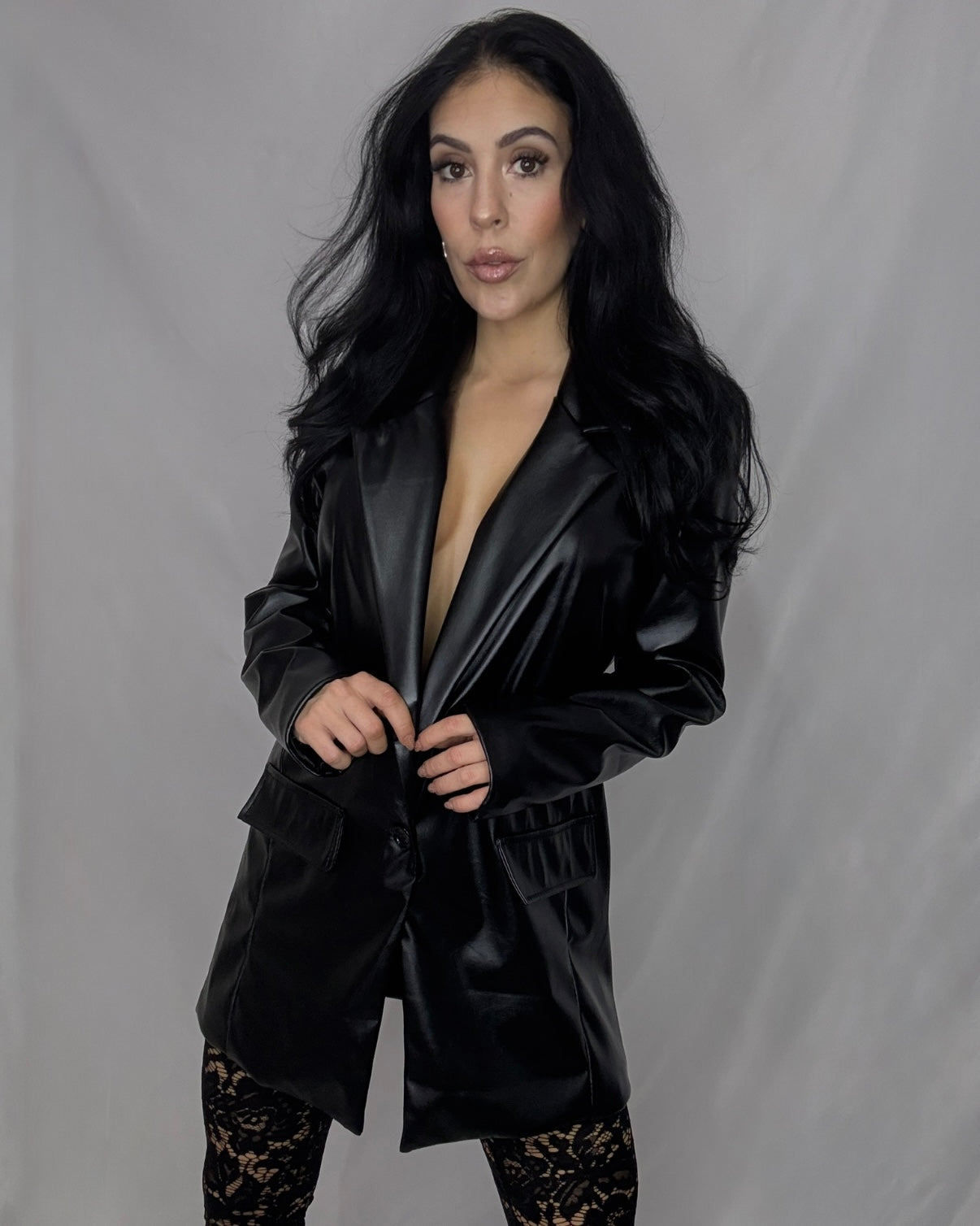 Blazer polipiel negra