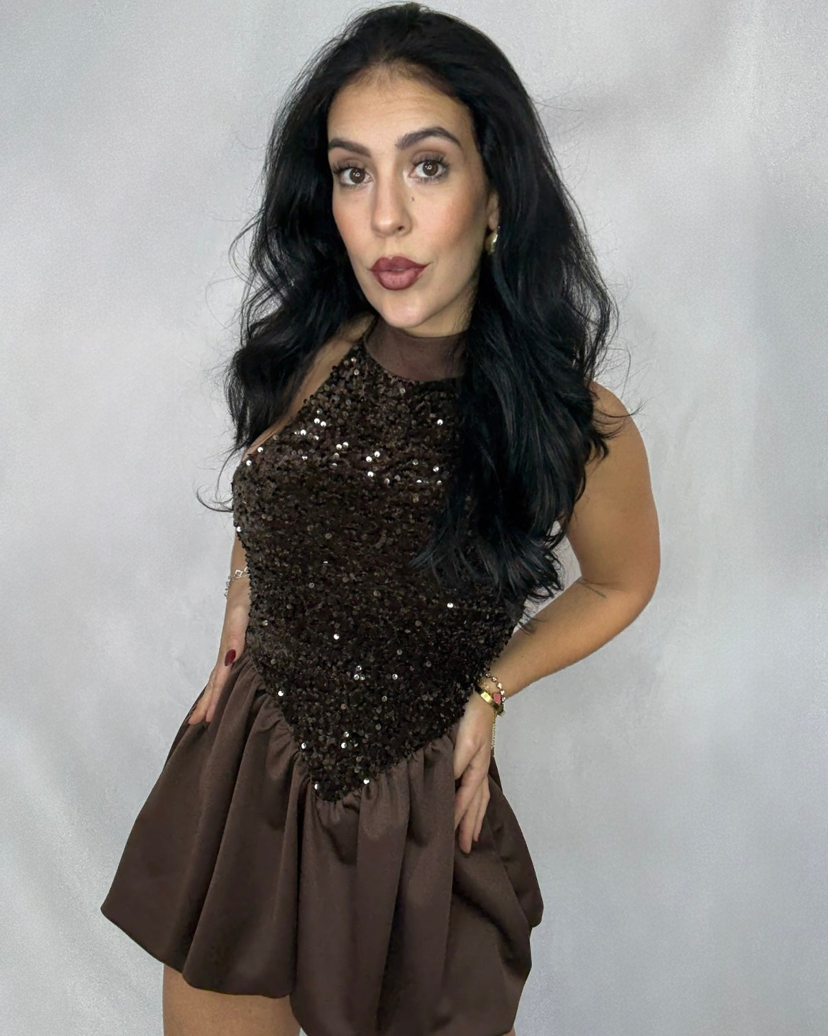 Vestido Mónica marrón