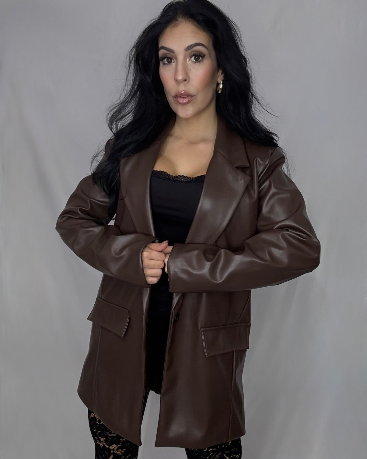 Blazer polipiel marrón