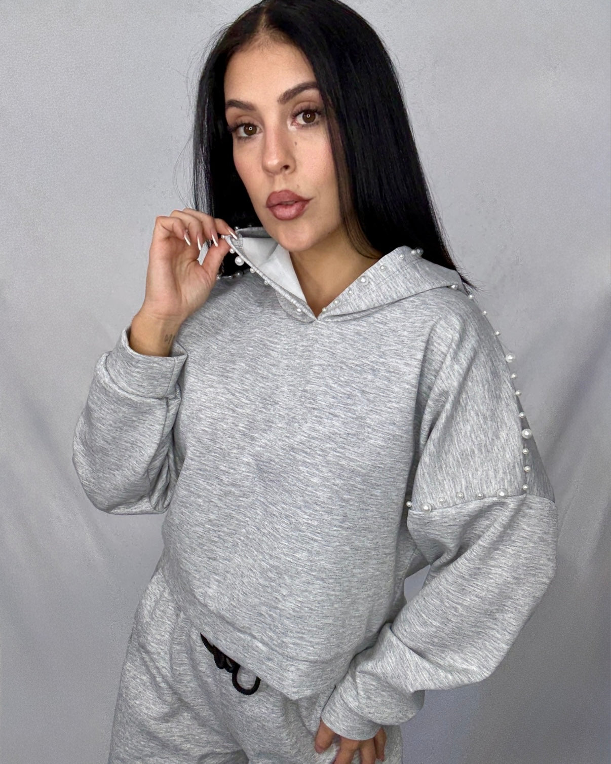 Sudadera perla gris