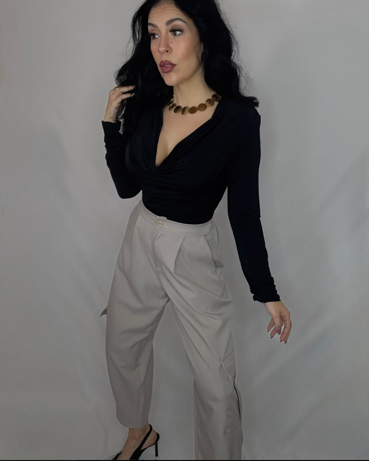 Pantalón bolsillo taupe