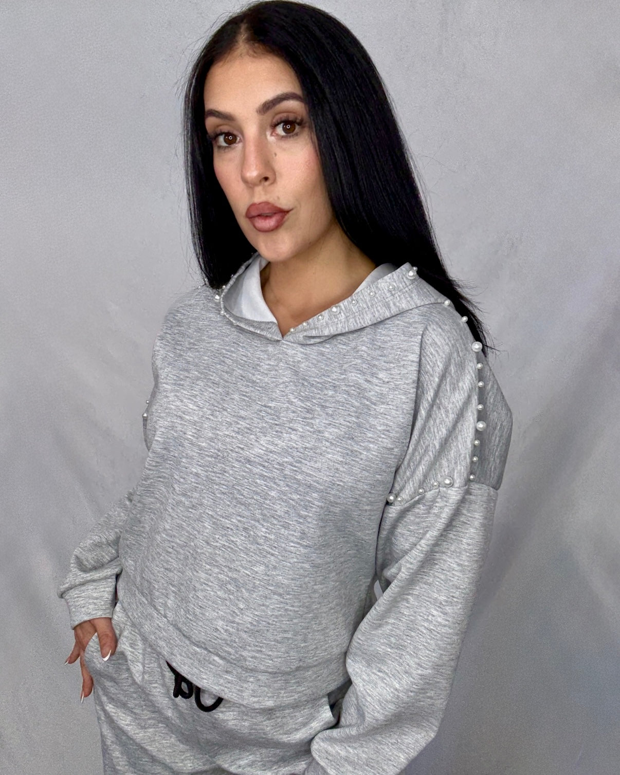Sudadera perla gris
