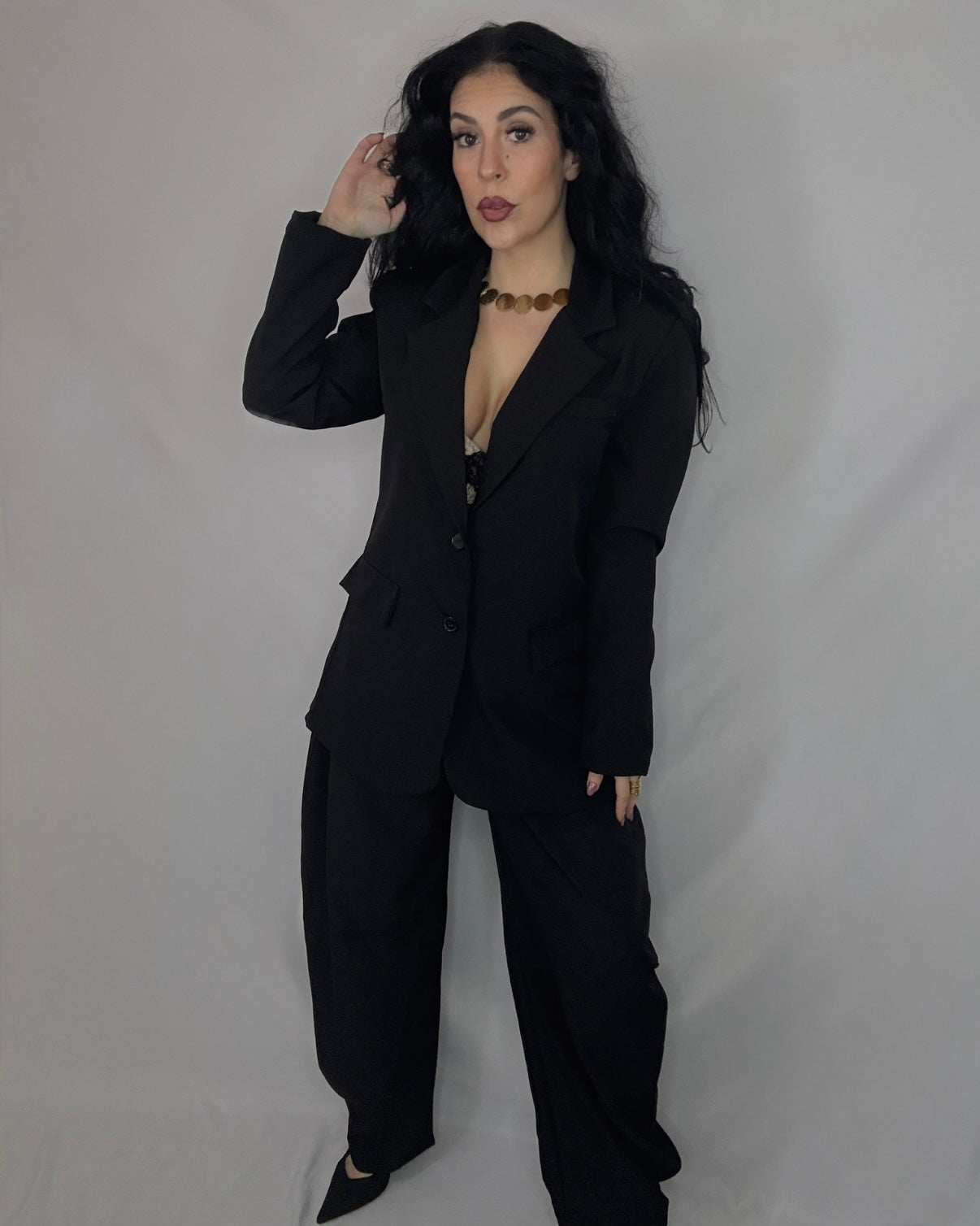 Traje bombacho negro