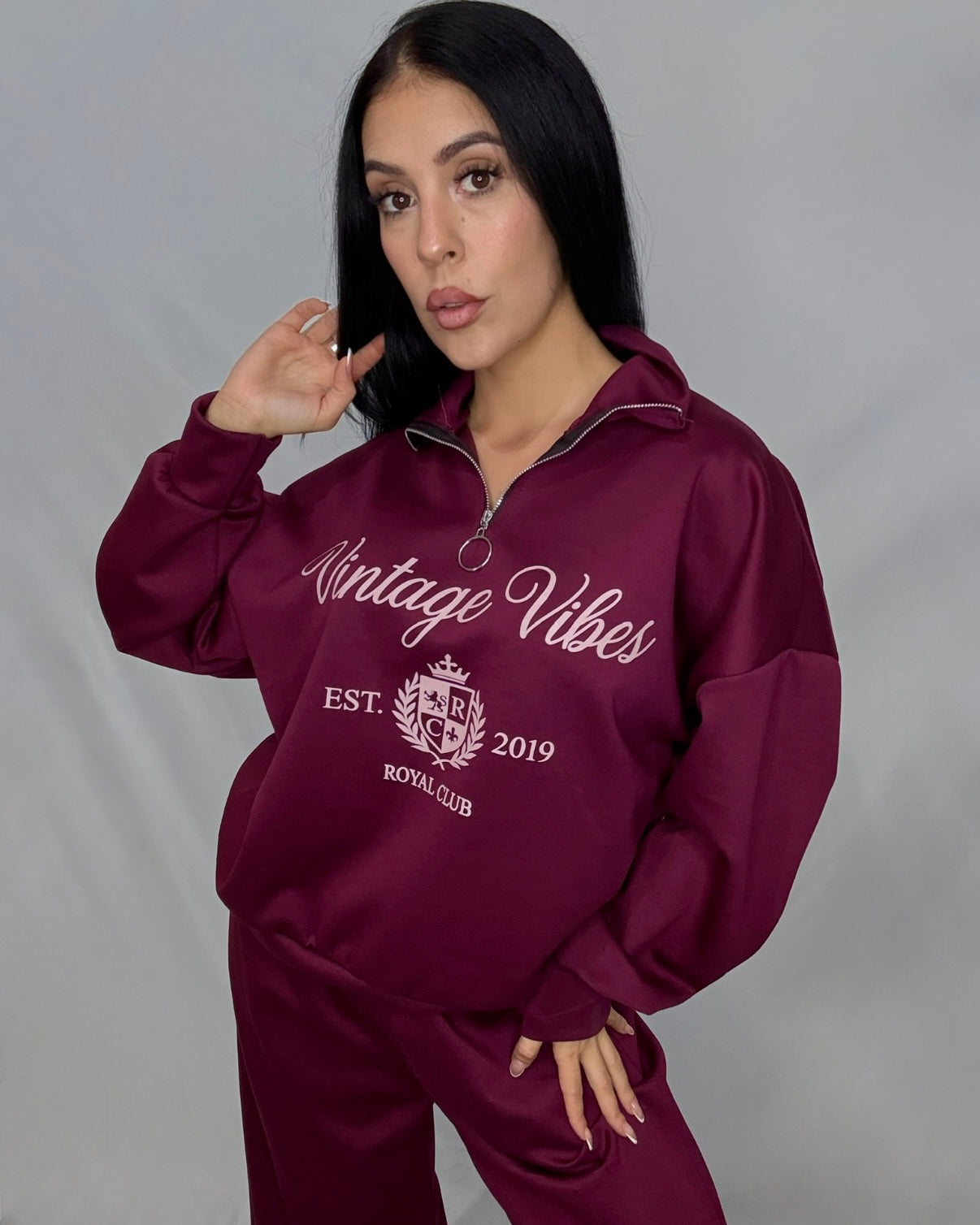 Conjunto Vintage Burdeos