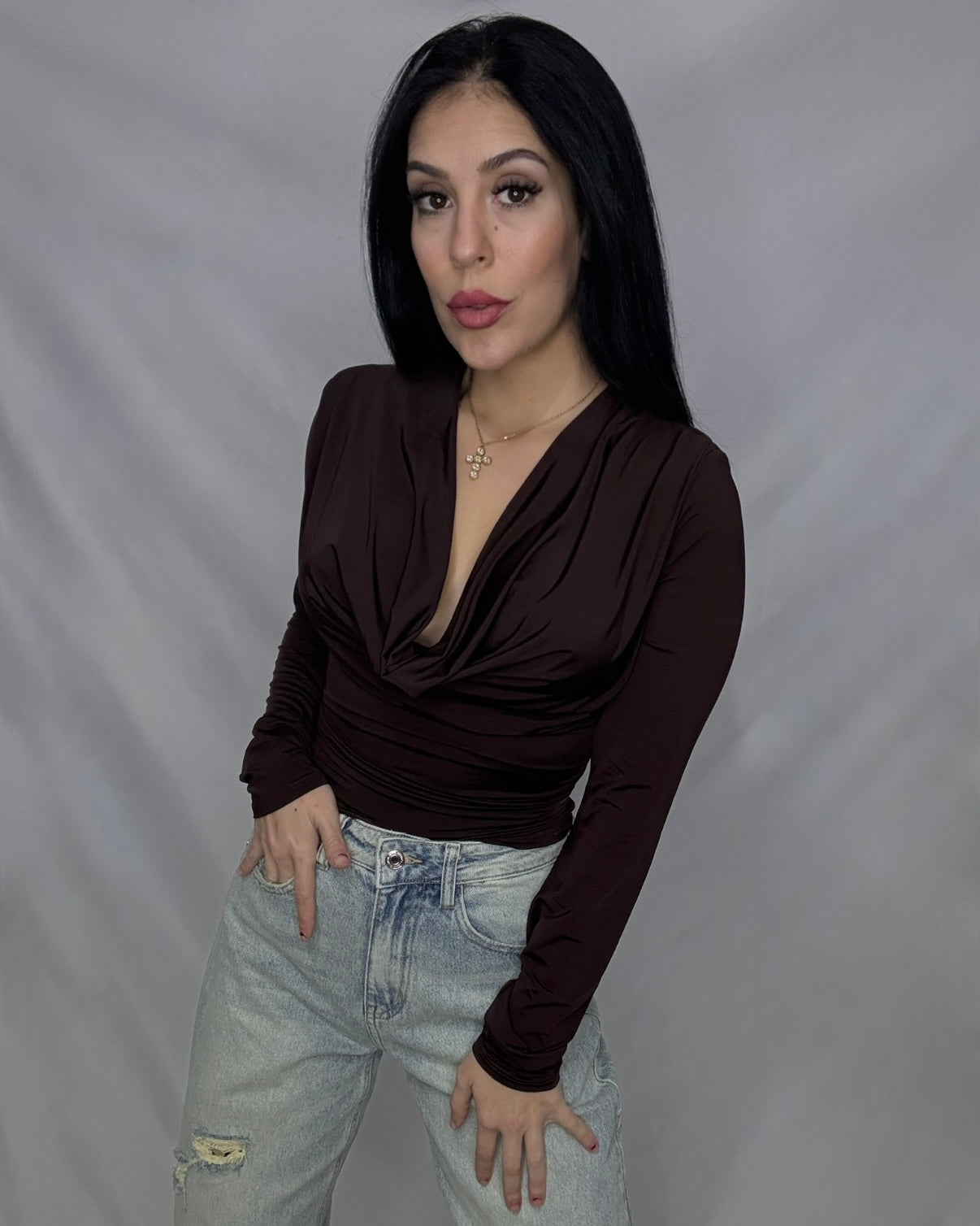 Top licra María marrón