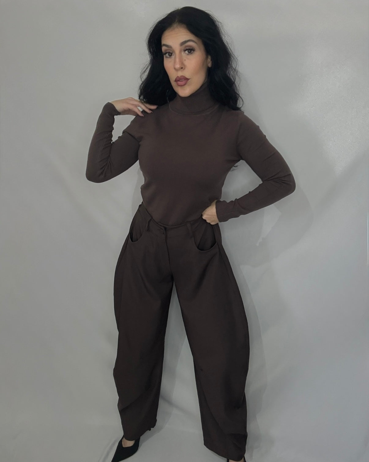 Traje bombacho chocolate