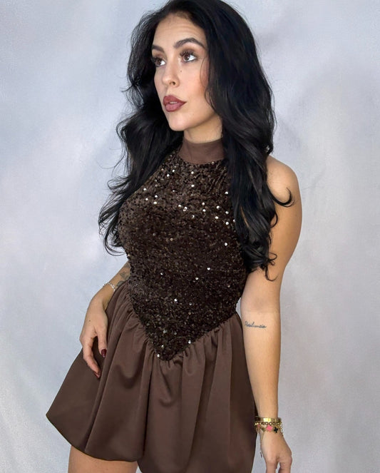Vestido Mónica marrón