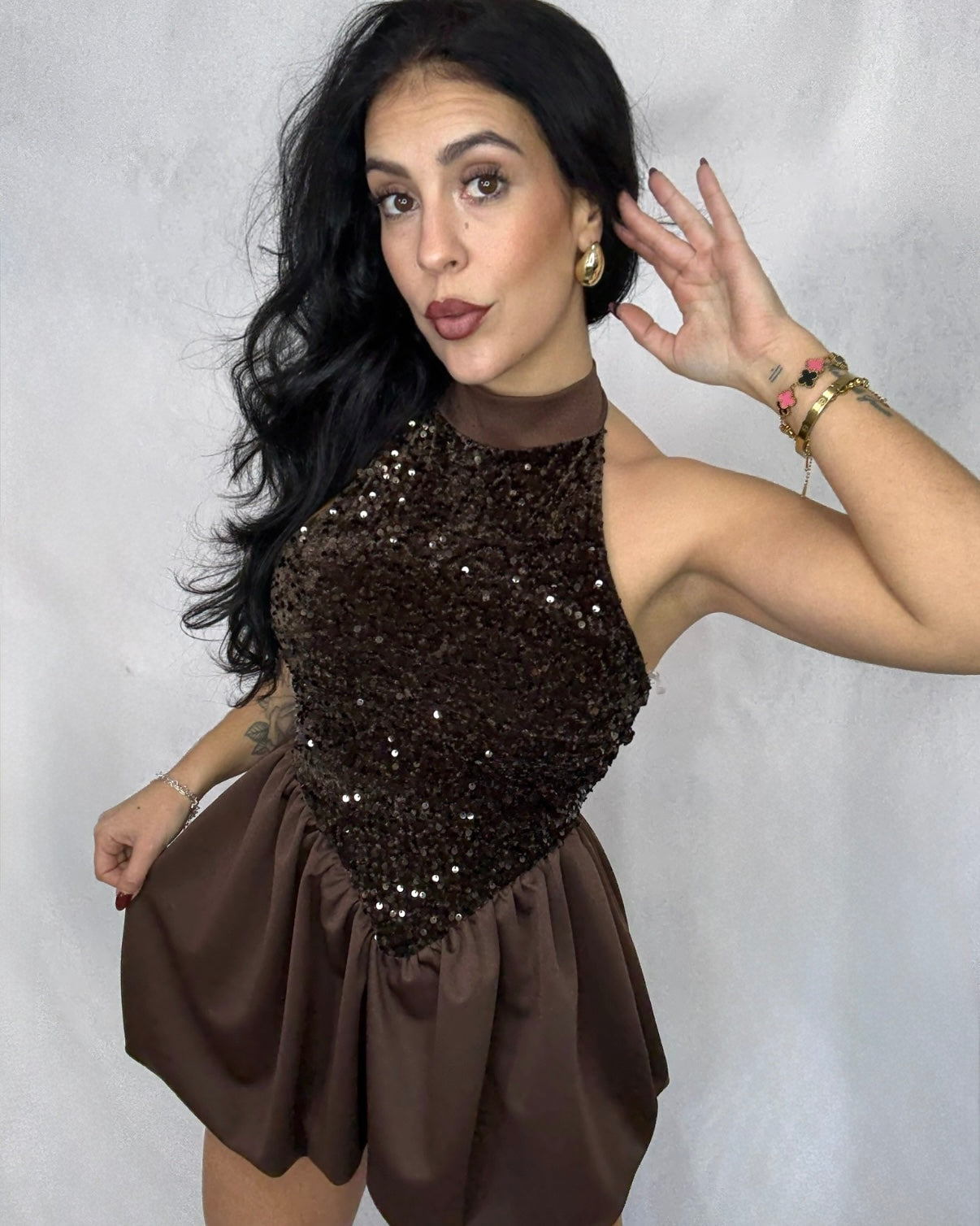 Vestido Mónica marrón