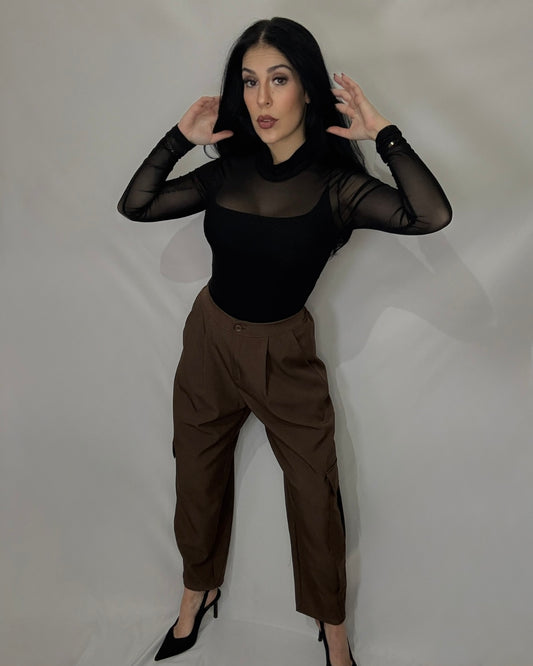 Pantalón bolsillo marrón