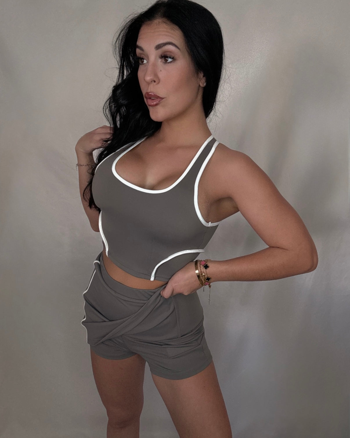 Conjunto pádel taupe