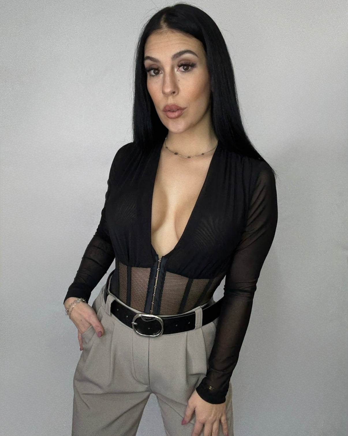 Body corsé María negro