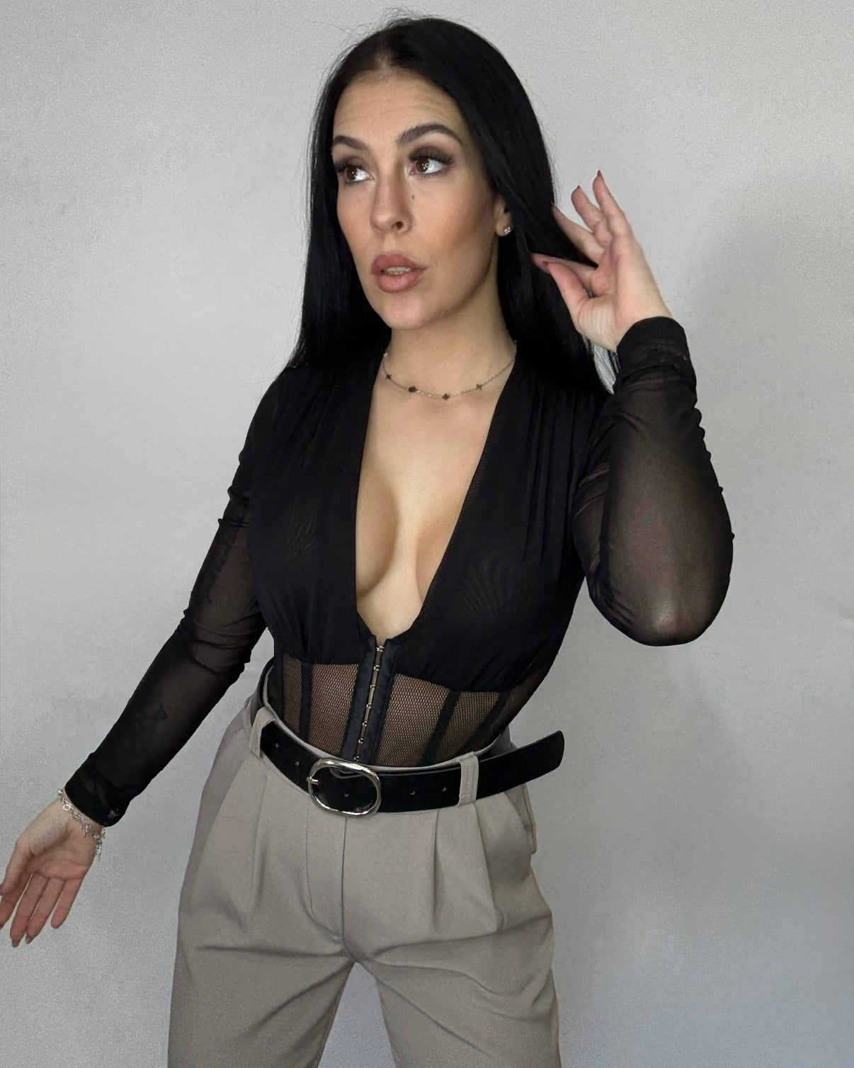 Body corsé María negro