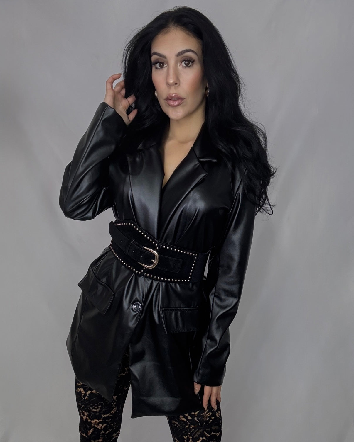 Blazer polipiel negra