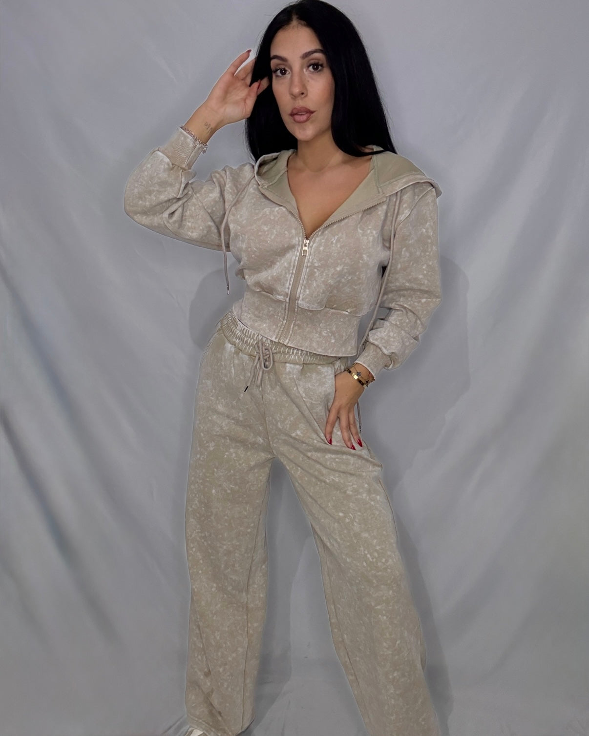 Chándal desgastado beige