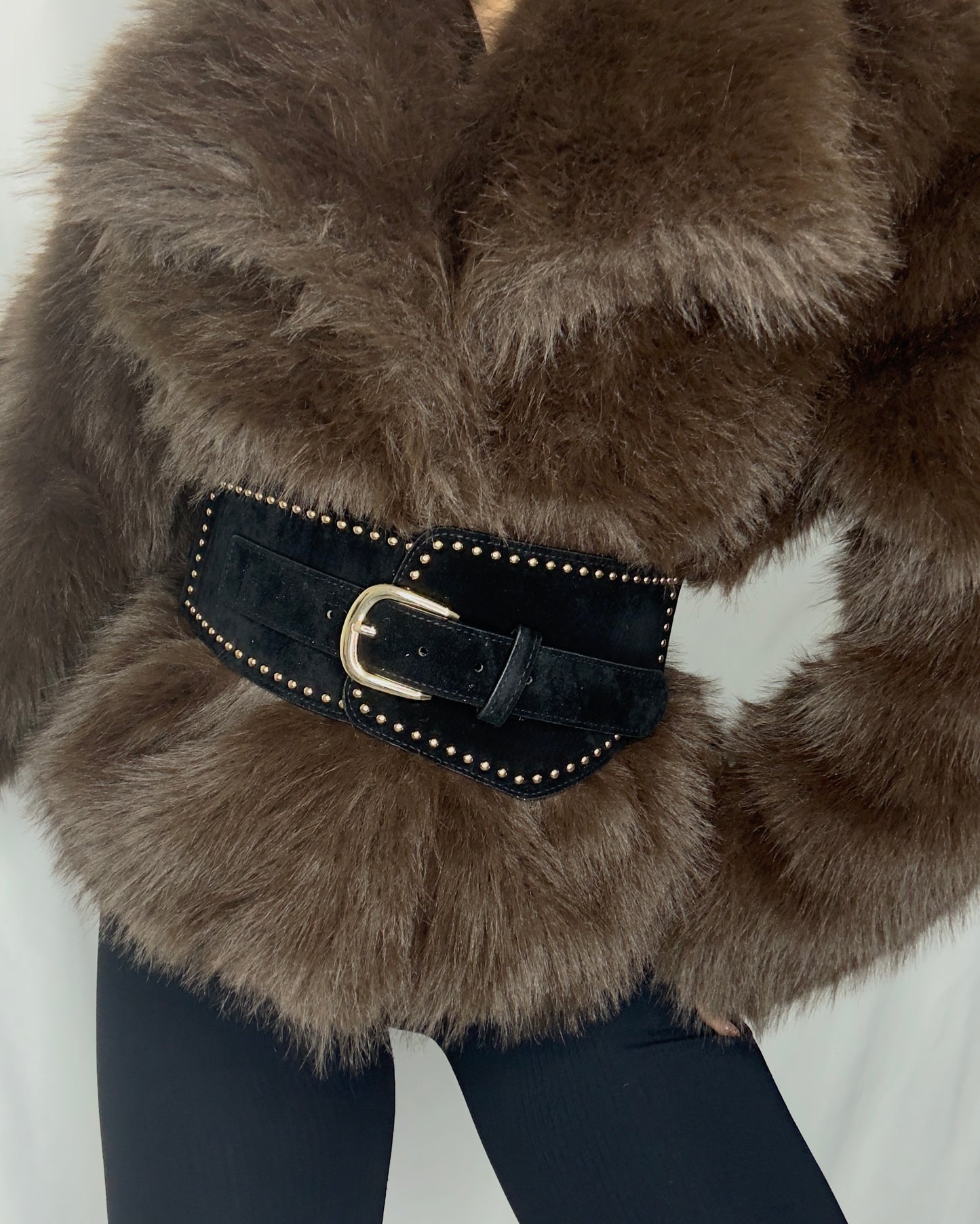 Maxi cinturón antelina negro