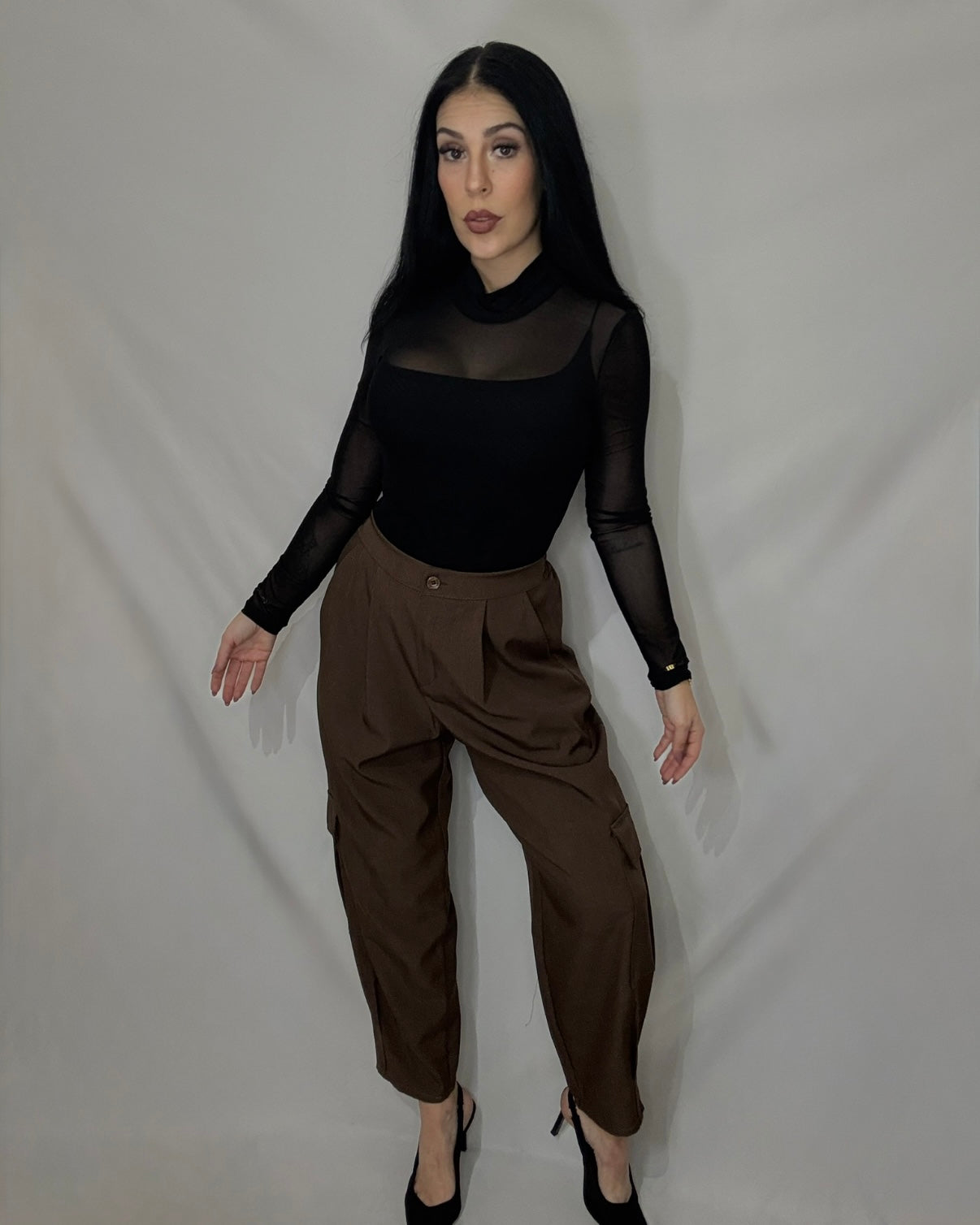 Pantalón bolsillo marrón