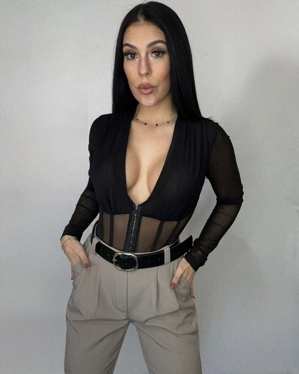 Body corsé María negro