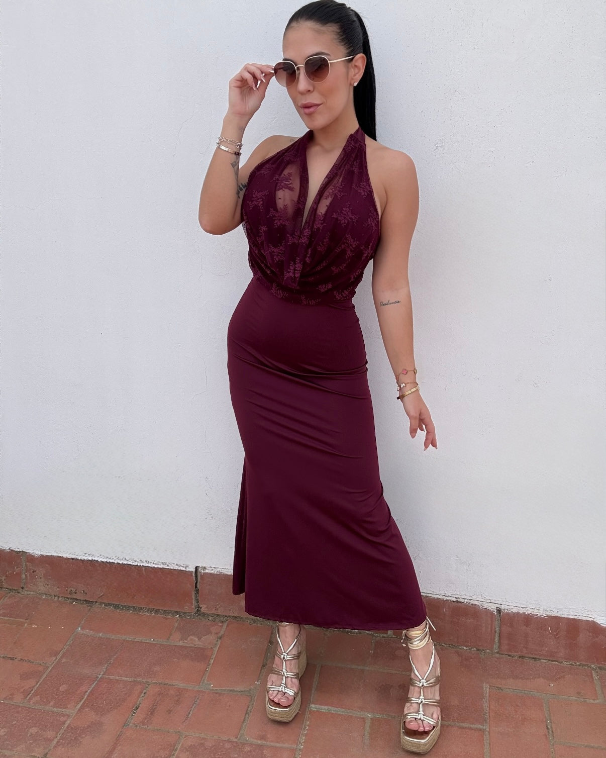 Vestido Samanta Burdeos
