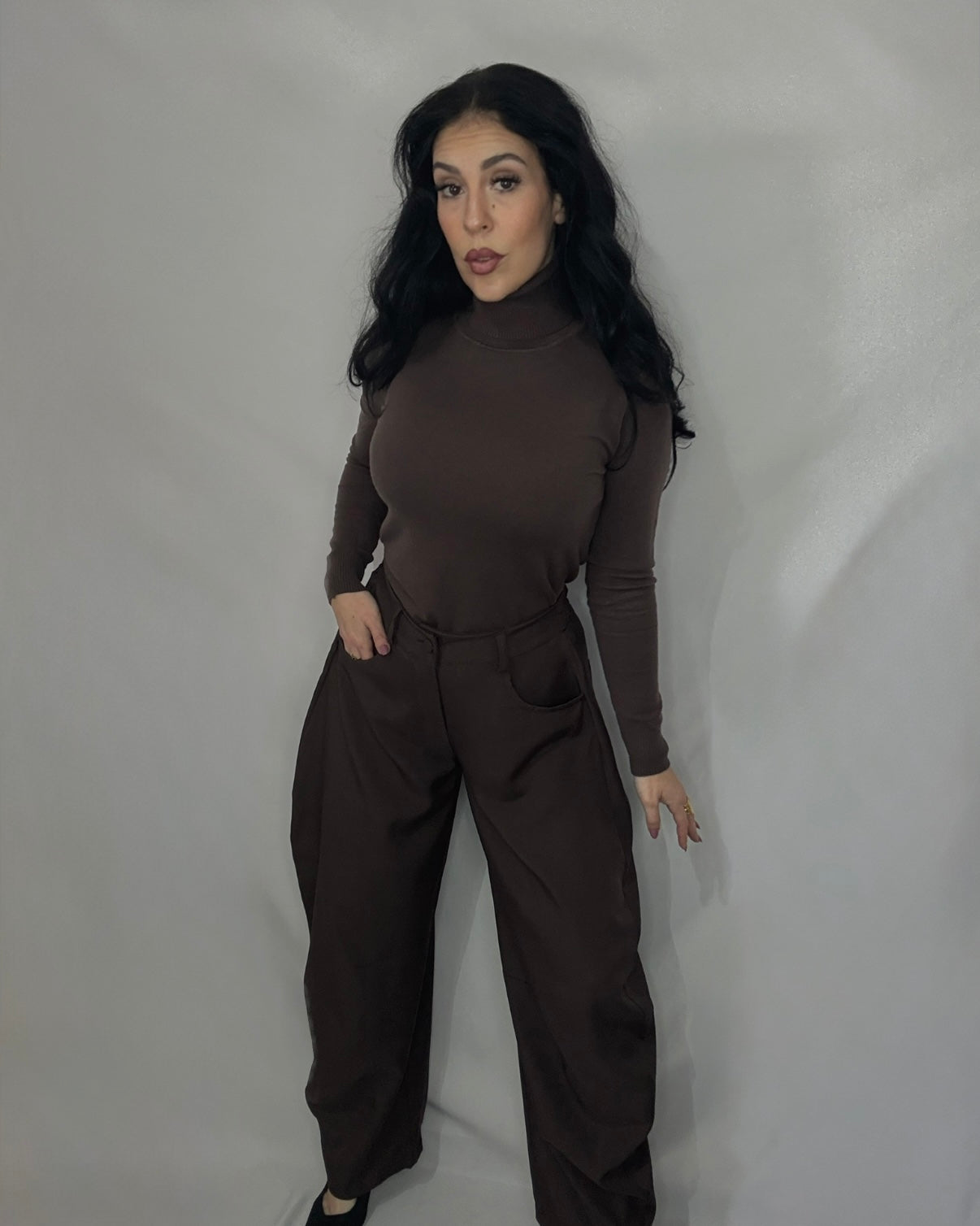 Traje bombacho chocolate