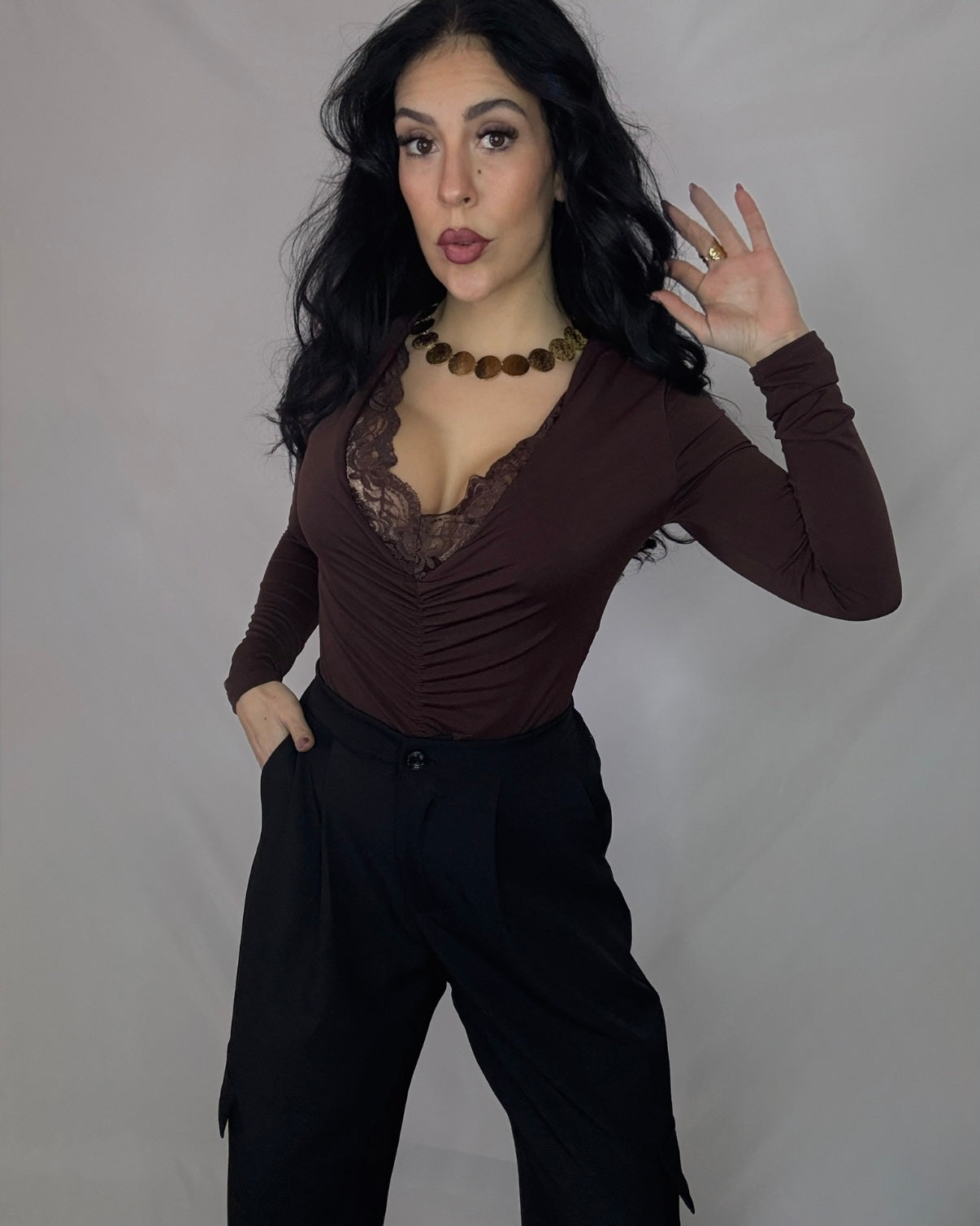 Pantalón bolsillo negro