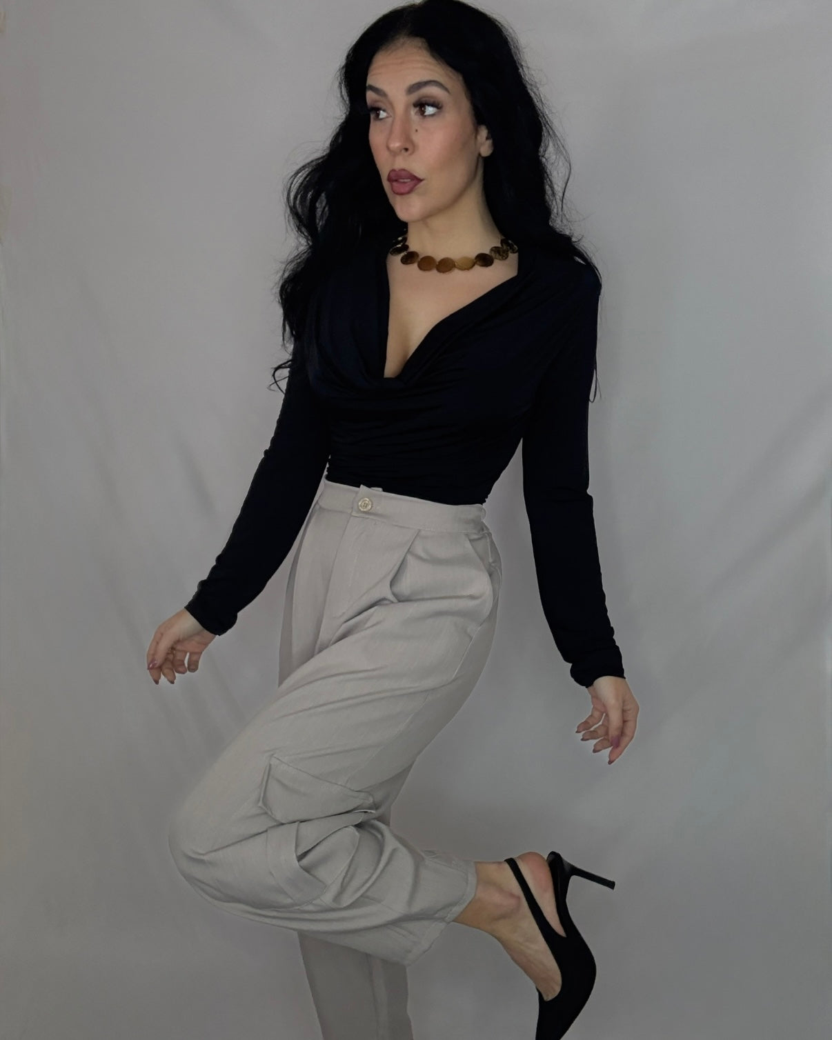 Pantalón bolsillo taupe