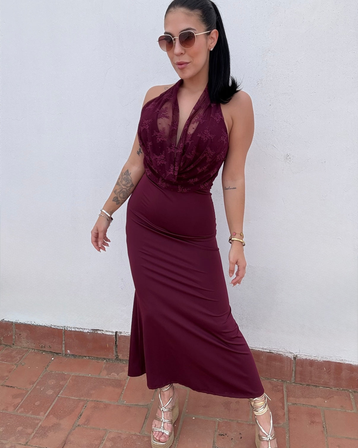 Vestido Samanta Burdeos